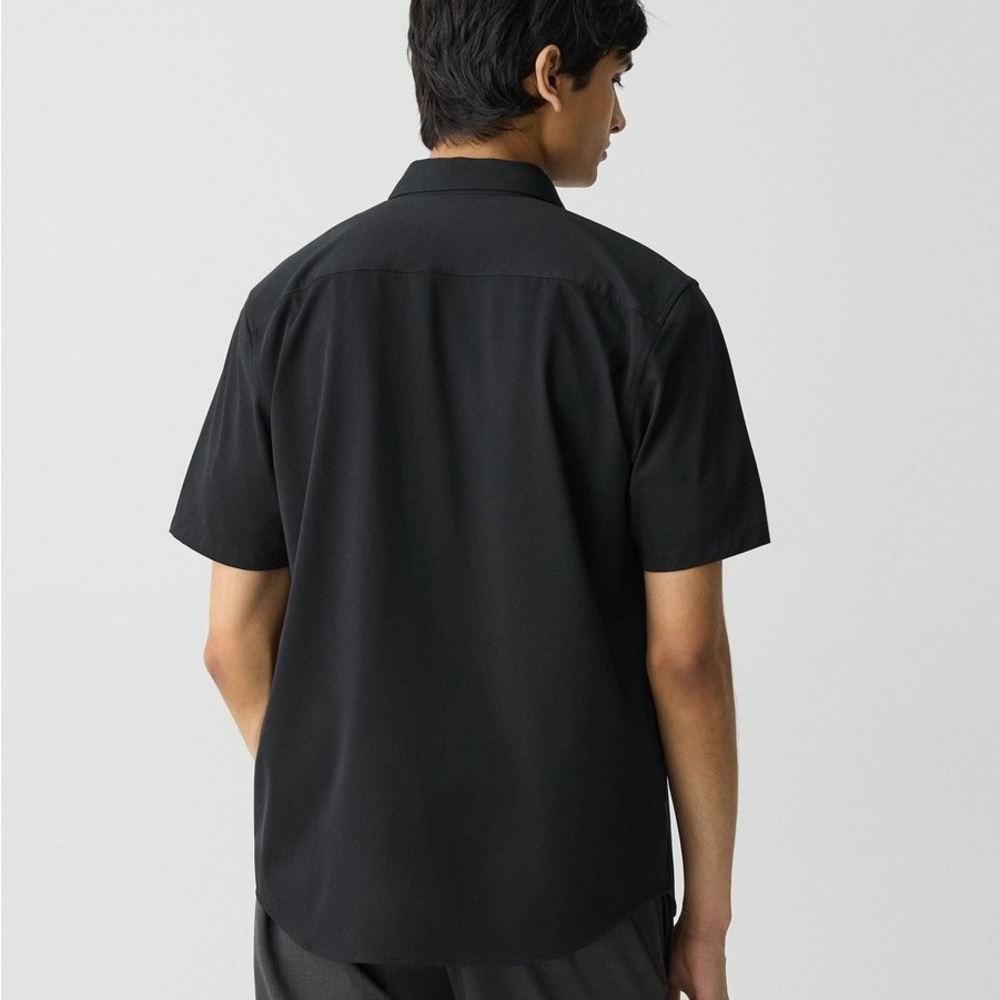 Theory Irving Short-Sleeve Shirt in Structure Knit Preppy Minimalist Streetwear - Picture 2 of 12